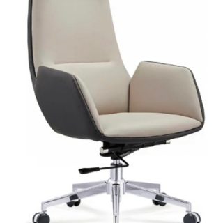 White Swivel Executive Leather Chair